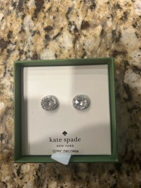 Kate Spade Silver Tone Cubic Zirconia Stud Earrings